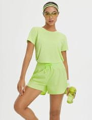 Nikcorp Sportske kratke hlače za trčanje ženske, visoki struk, brzosušeće, UPF 50+, stražnji džep s patentnim zatvaračem, zelene, L