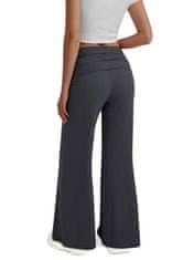 Nikcorp Ženske hlače sa širokim nogavicama i visokim strukom, elegantne tajice za jogu i posao, sive, rastezljive, veličina S