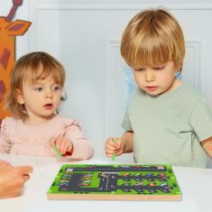 Nikcorp Drvena magnetska ploča Parkiralište za učenje slova i abecede s autićima, edukativni labirint za razvoj fine motorike djeteta