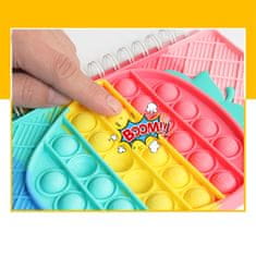 Nikcorp Bilježnica Pop It Fidget senzorni školski notes za djecu, motiv srca, A5 format, 50 stranica, spiralni uvez, šarena