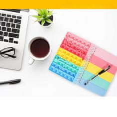 Nikcorp Bilježnica Pop It Fidget za djecu, motiv Jednorog, A6 format, školski notes s mjehurićima protiv stresa, 50 listova, spirala