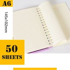 Nikcorp Bilježnica Pop It Fidget za djecu, motiv Jednorog, A6 format, školski notes s mjehurićima protiv stresa, 50 listova, spirala