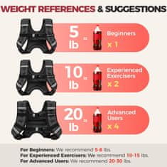 Nikcorp Prsluk s utezima 11 kg (25 lbs) za vježbanje, trčanje i trening snage, od neoprena s podesivim remenima i džepom, crni