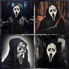 Nikcorp Ghostface maska s kapuljačom Krik za Halloween i cosplay, realistična lateks maska za maskenbal, univerzalna veličina za odrasle
