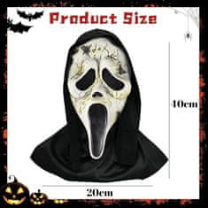 Nikcorp Ghostface maska s kapuljačom Krik za Halloween i cosplay, realistična lateks maska za maskenbal, univerzalna veličina za odrasle