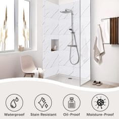 Nikcorp Samoljepljive PVC ploče naljepnice za zid i pod, efekt bijelog mramora, 30x30 cm, 20 komada, set 1,8 m2, vodootporne