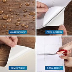 Nikcorp Samoljepljiva folija za namještaj i zidove, dizajn tamno drvo, vodootporni vinilni PVC materijal, rola 60 cm x 5 m