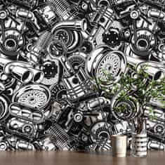 Nikcorp Samoljepljiva tapeta za dječju sobu, folija za zidove i namještaj s motivom automobila, bijelo-crna, vinil, 44,5 cm x 7 m