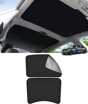 Nikcorp Sjenilo za sunce za Tesla Model 3 (2021-2024), krovno, dvoslojno, srebrna reflektirajuća toplinska zaštita, UV blokada