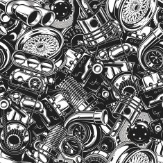 Nikcorp Samoljepljiva tapeta za dječju sobu, folija za zidove i namještaj s motivom automobila, bijelo-crna, vinil, 44,5 cm x 7 m