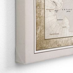 Nikcorp Slika na platnu i pluto ploča Karta svijeta s pribadačama, dekorativna karta Europe za putovanja, mat završna obrada, 90x60 cm