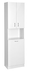 AQUALINE SIMPLEX ECO visoki ormarić s košarom za rublje 50x180x30 cm, bijeli MDF/laminat