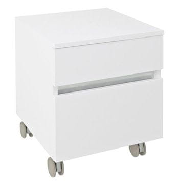 SAPHO AVICE Pomicanje Ormarić s 2 Ladice, Bijela, 45x57x48,5 cm