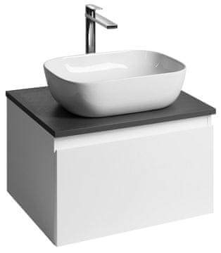 AQUALINE ALTAIR II Zidna Kupaonska Komoda s Deskom 58 cm Bijela/Antracit Břidlica