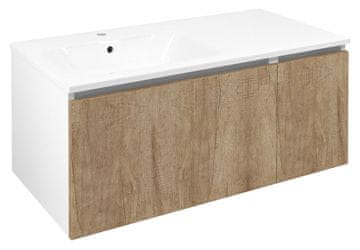 SAPHO LOREA zidni ormarić 100x46x51,5 cm, lijevi, hrast alabama/bijela mat