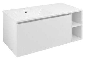 SAPHO Ormarić LOREA MDF/Bijeli Mat 100 cm Lijevo, Zidni Montaža, Tihi Sustav Zatvaranja