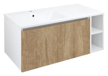 SAPHO LOREA Zidni Ormar 100x46x51,5cm Lijevo, Dub Alabama/Bijela Mat