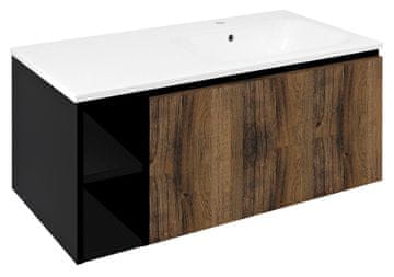 SAPHO LOREA Zidni Ormar, 101x46x51,5 cm, Hrast Collingwood/Crna Mat, Desna Ruka