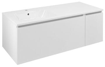 SAPHO LOREA Viseća Kupaonska Komoda 121 cm, Bijela Mat - Lijevo Orijentirana