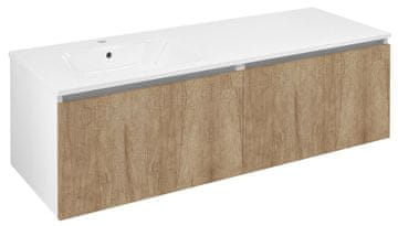 SAPHO LOREA Viseći ormarić 141 cm, dub Alabama/bijela mat, s ladicama i tihim zatvaranjem