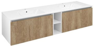 SAPHO LOREA Zidni Ormar S Dvostrukim Umivaonikom, Dub Alabama/Bijela Mat, 181x46x51,5cm