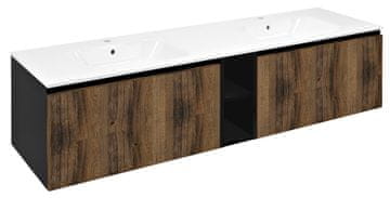 SAPHO LOREA Zidni Ormar 161cm Dub Collingwood/Crna Mat Dvojumyvadlo