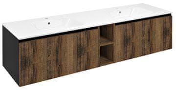 SAPHO LOREA Zidna Ormarić 180cm, Dub Collingwood/Crna Mat, Dvojumyvadlo, MDF/Lamino