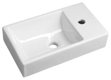 SAPHO MINOS Keramički Umivaonik 45x26cm, Montaža na Zid, Bijela, Baterija Desno