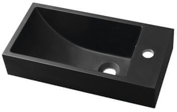 SAPHO Umivaonik SAPHO ARIANA 50x25 cm, crni mat, lijevani mramor, desna baterija