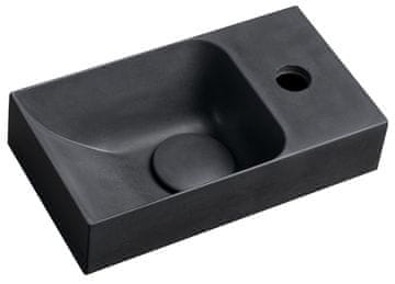 SAPHO PICCOLINO Beton Umyvadlo 30,8x17cm Desna Instalacija Antracit Mat