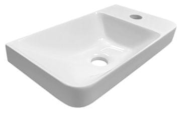 SAPHO ZORBA Umývátko 40x22cm, Lijevani Mramor, Desna Mješalica, Bijelo