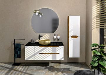 SAPHO Set za kupaonicu WAVE 30+90, lijevi, bijeli/dub collingwood