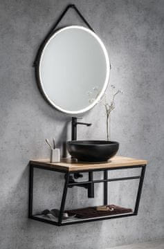 SAPHO Set za Kupaonicu SKA 75, Crna Mat, Zidni, Led Osvijetljeno Ogledalo