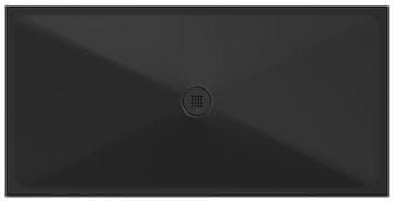 Gsi Keramička tuš kada, pravokutna, 160x80x2 cm, crna mat