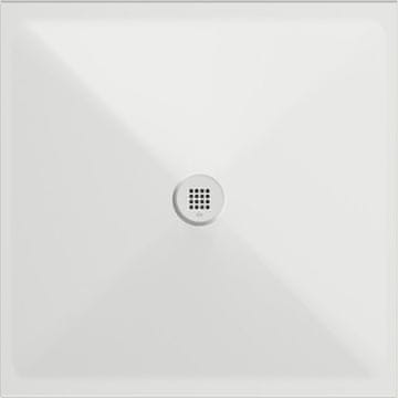 Gsi Kvadratni keramički tuš pladanj 100x100x2 cm, mat bijela površina