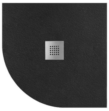 Gelco Kvartalna tuš kadica od izlivenog mramora, 90x90 cm, mat crna