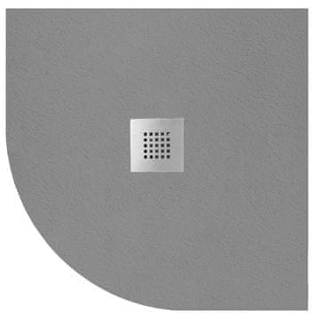 Gelco MITIA tuš kad od livenog mramora, četvrtkrug 90x90cm, siva boja