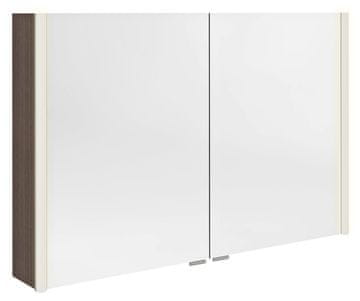 SAPHO Rustikalno LED zrcalo s polici, ALIX, 106x70 cm, borovina, IP44