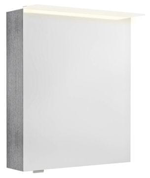SAPHO LINEX kupaonski ormarić s LED rasvjetom, 60x70x15 cm, univerzalni, srebrni hrast