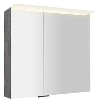 SAPHO LINEX LED Ogledalo sa Ormarićem, 80x70 cm, Hladna Bijela, Silverni Hrast