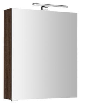 SAPHO MIRRÓ Zidni Ormarić s LED Svjetlom, Univerzalna, Rustikalna Borovina, 60x70x16cm