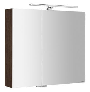 SAPHO Zidni Ormarić MIRRÓ s LED Rasvjetom, 80x70x16 cm, Rustikalni Bor