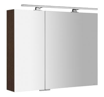 SAPHO MIRRÓ zidna galerija s LED svjetlom, borovina rustik, 90x70x16cm