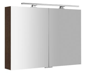 SAPHO Zrcalna vitrina s LED osvjetljenjem, borovica rustik, 100x70x16 cm