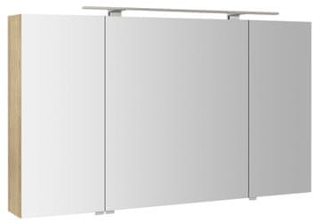SAPHO RIWA ogledalo ormarić s LED osvjetljenjem, 3 vrata, 121x70x17cm, jilm bardini