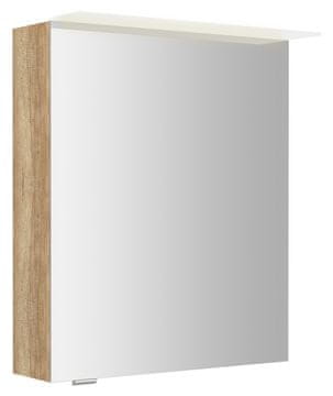 SAPHO LINEX LED Zrcalna Vitrina, 60x70x15cm, Univerzalni Otvor, Dub Alabama
