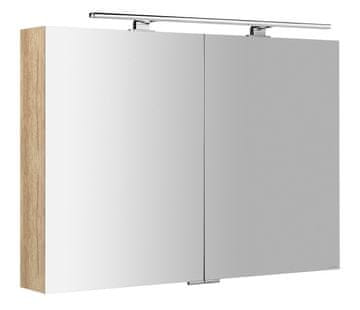 SAPHO MIRRÓ ormarić s LED svjetlom, 100x70 cm, hrast alabama