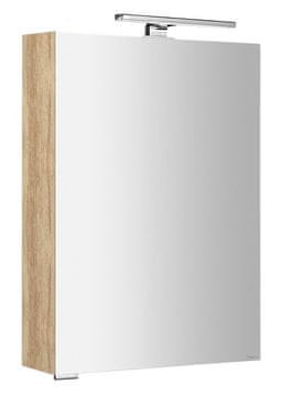 SAPHO MIRRÓ ogledalo ormarić s LED rasvjetom, 50x70x16cm, univerzalno otvaranje, hrast alabama