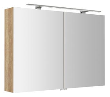 SAPHO RIWA LED Zrcalna Galerija, 101x70x17 cm, Hrast Alabama