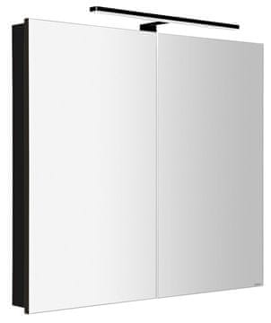 SAPHO GRETA zidna ormarić s LED svjetlom, 81x70x14cm, crna mat završna obrada